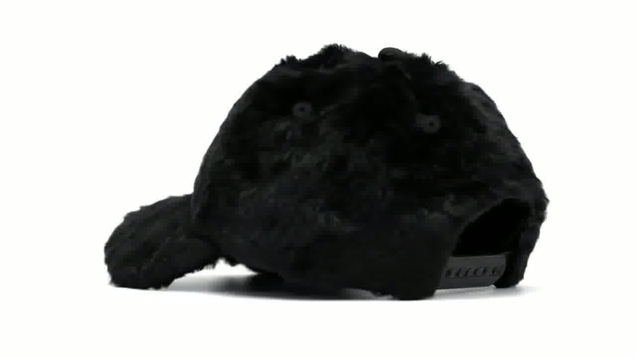 BLACK - (NY) FAUX FUR CAP - ONE SIZE