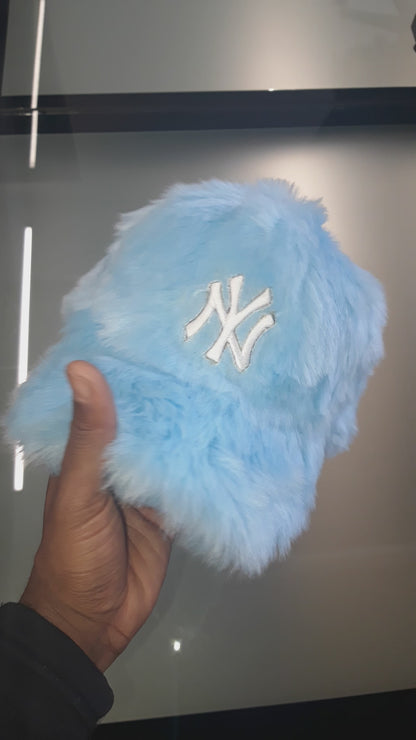 BABY BLUE - (NY) FAUX FUR CAP - ONE SIZE