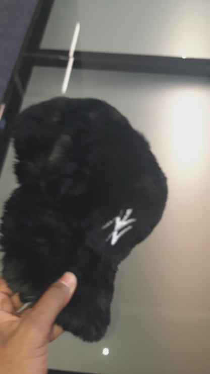 BLACK - (NY) FAUX FUR CAP - ONE SIZE