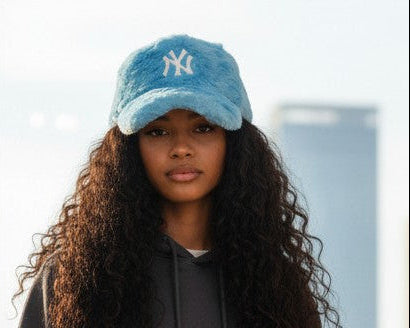 BABY BLUE - (NY) FAUX FUR CAP - ONE SIZE